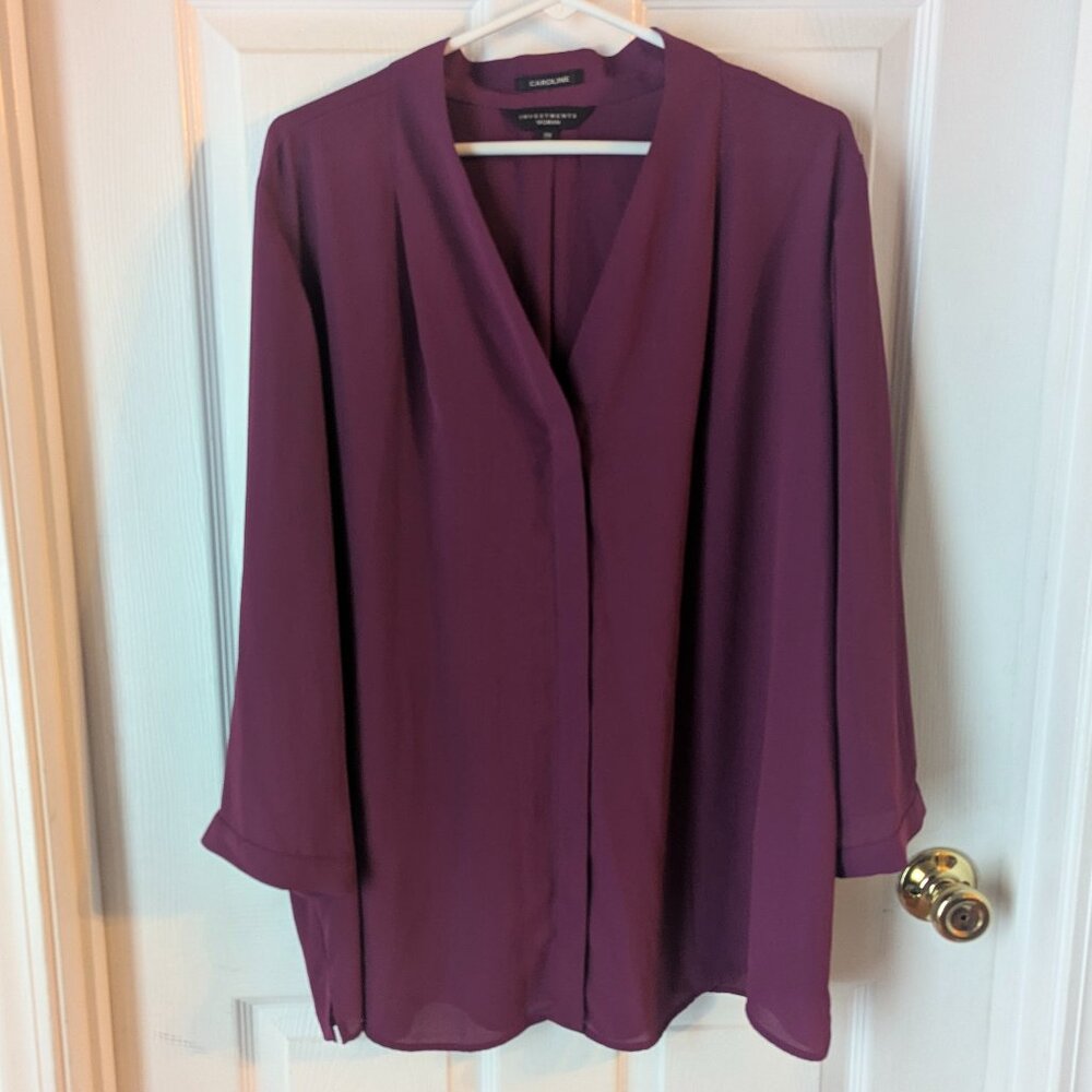 Caroline plum purple blouse - 2x